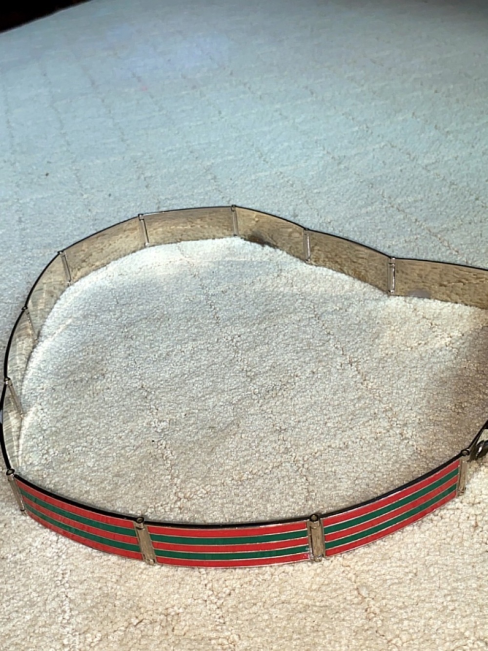 Rare Silver Gucci Belt with Red & Green Enamels - Picture 11 of 16